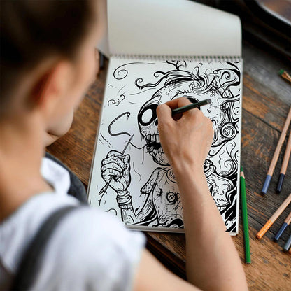 TSPVOTUS Creepy Puppet Spiral Coloring Book for Adult