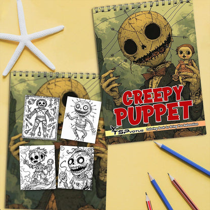 TSPVOTUS Creepy Puppet Coloring Book Spiral Bound for Adult