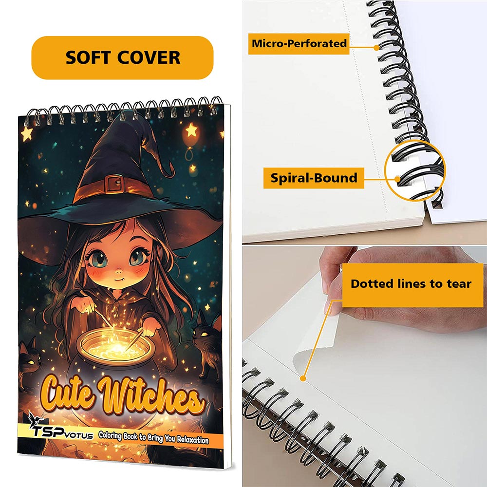 TSPVOTUS Cute Witches Coloring Pages for Adult