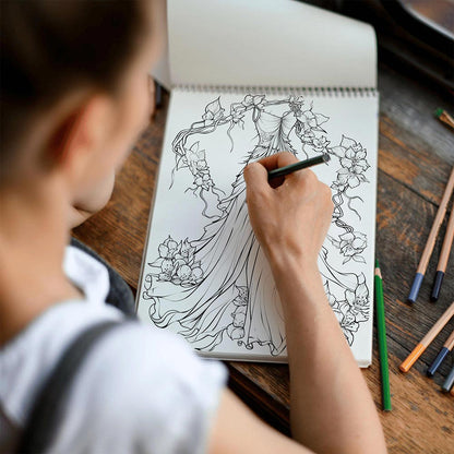 TSPVOTUS Fairy Dress Spiral Coloring Book for Adult