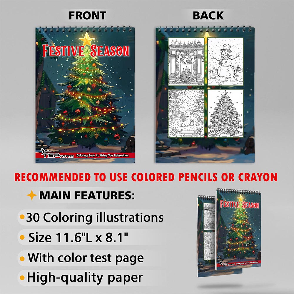 TSPVOTUS Festive Season Coloring Sheets for Adult