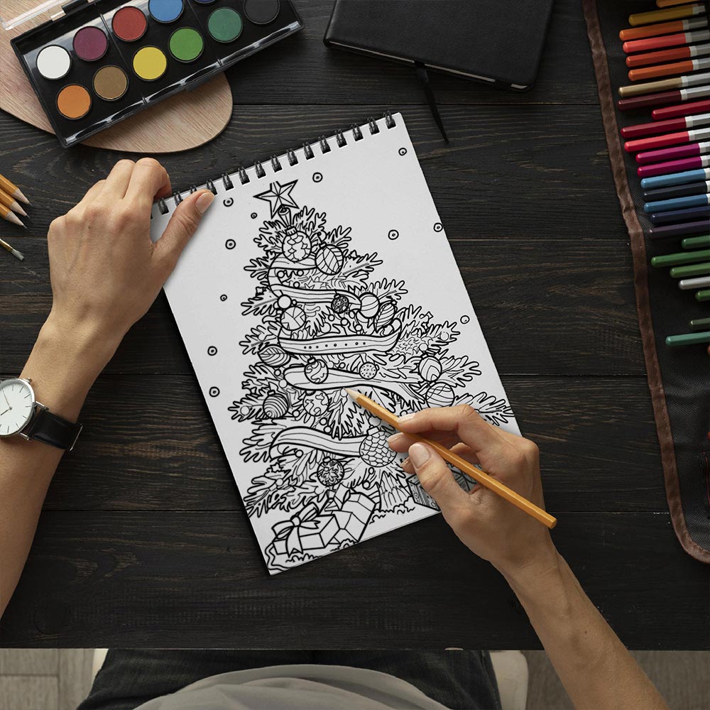 TSPVOTUS Festive Season Spiral Bound Coloring Book for Adult