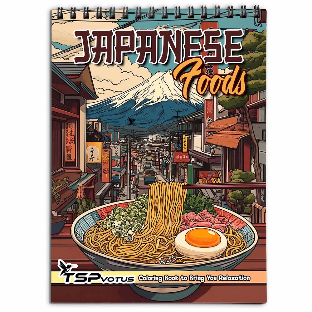 TSPVOTUS Japanese Foods Coloring Book for Adult