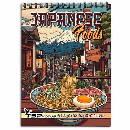 TSPVOTUS Japanese Foods Coloring Book for Adult