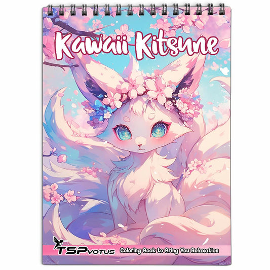 TSPVOTUS Kawaii Kitsune Coloring Book for Adult