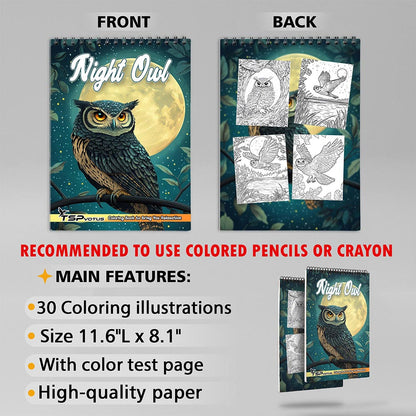TSPVOTUS Night Owl Coloring Sheets for Adult