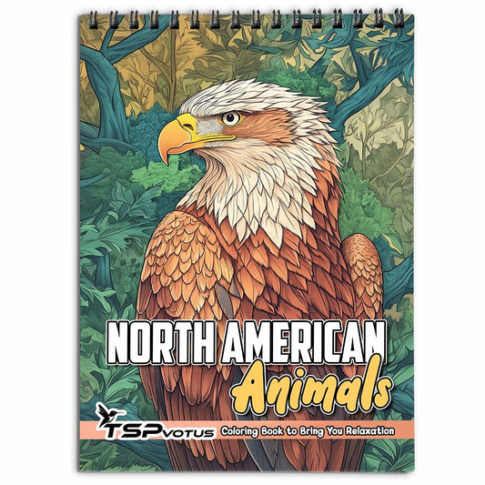 TSPVOTUS North American Animals Coloring Book for Adult