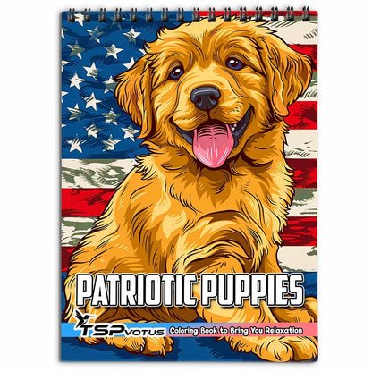 TSPVOTUS Patriotic Puppies Coloring Book for Adult