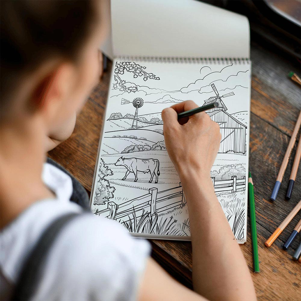 TSPVOTUS Rural America Spiral Coloring Book for Adult