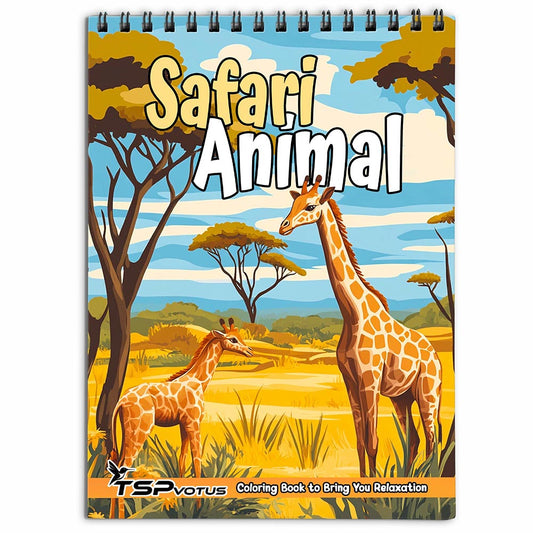 TSPVOTUS Safari Animal Coloring Book for Adult