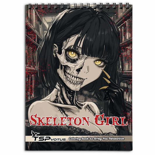 TSPVOTUS Skeleton Girl Coloring Book for Adults