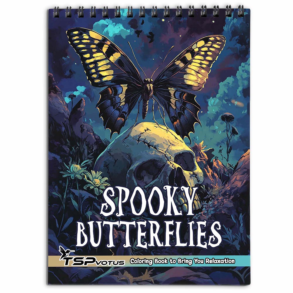 TSPVOTUS Spooky Butterflies Coloring Book for Adult