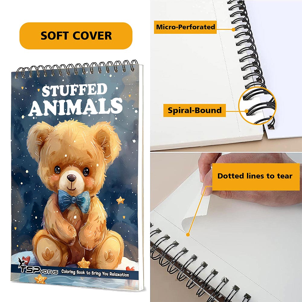 TSPVOTUS Stuffed Animals Coloring Pages for Adult