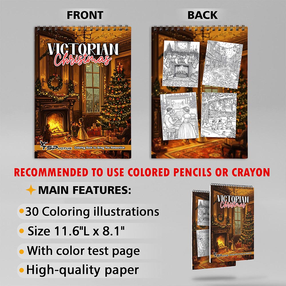 TSPVOTUS Victorian Christmas Coloring Sheets for Adult
