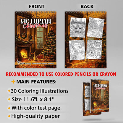 TSPVOTUS Victorian Christmas Coloring Sheets for Adult