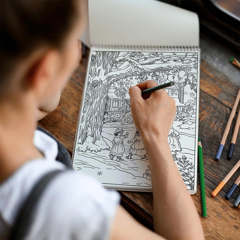 TSPVOTUS Victorian Christmas Spiral Coloring Book for Adult