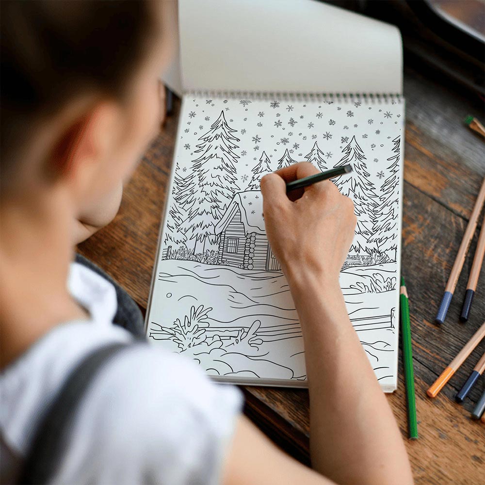 TSPVOTUS Winterland Coloring Spiral Book for Adult
