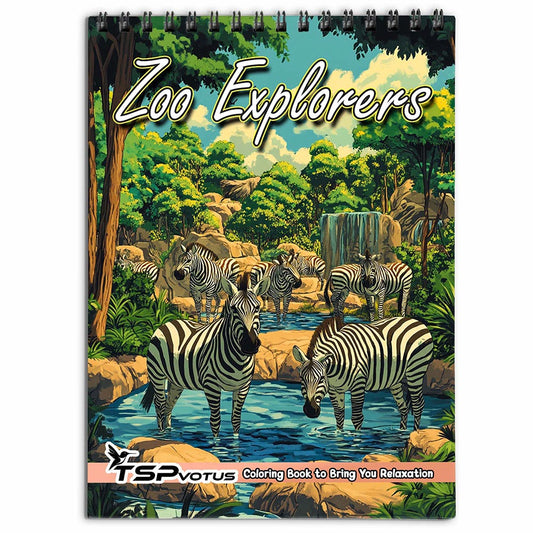 TSPVOTUS Zoo Explorers Coloring Book for Adult