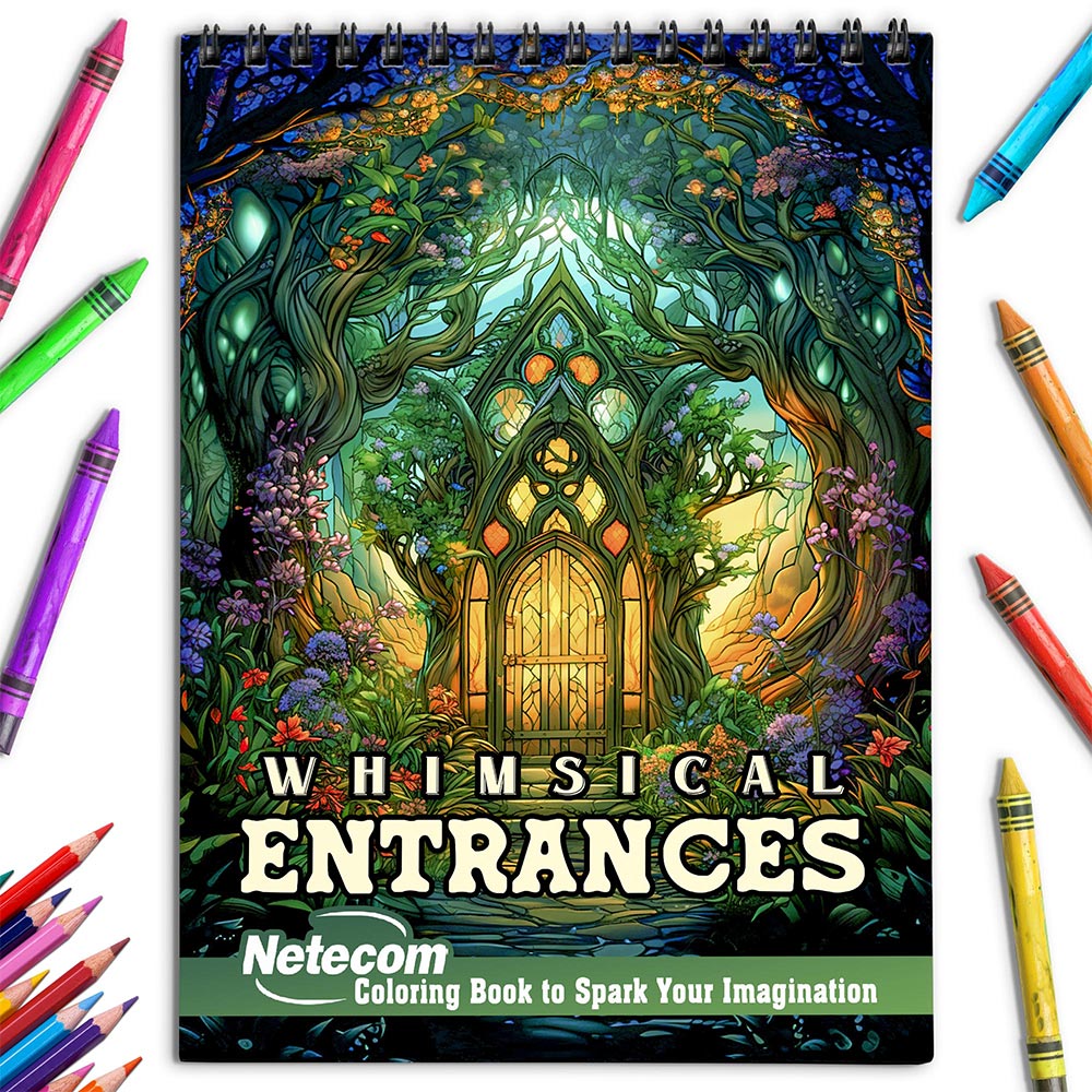 Netecom Whimsical Entrances Coloring Book for Adults
