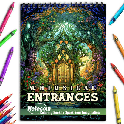 Netecom Whimsical Entrances Coloring Book for Adults