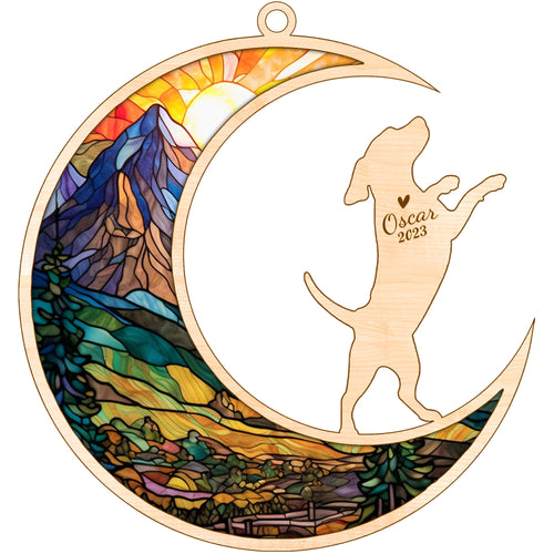 Netecom Beagle Dog Memorial Suncatcher, Personalized Beagle Christmas Ornament with Name Date, Dog Death Sympathy Gift for Pet Loss Sun Catchers, Dog Grief Gift, Bereavement Gifts for Loss of Pet