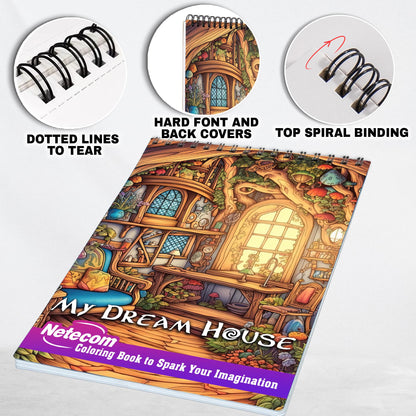 Netecom My Dream House Coloring Book for Adult, Spiral Bound, Soft Cover