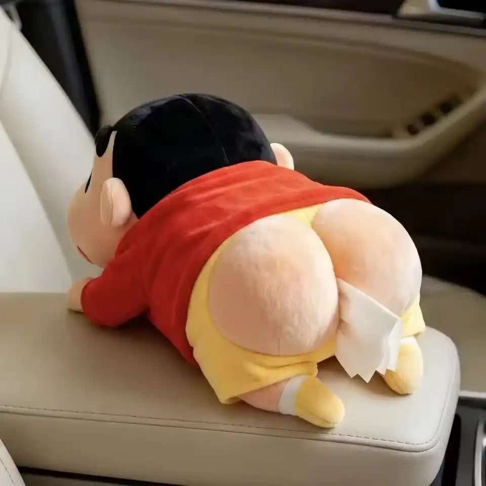 Funny Plush Car Tissue Holder – Hanging Seat Organizer