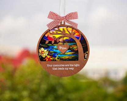 Netecom Cardinal Remembrance Suncatcher – Memorial Sympathy Gift for Loss of Mom, Mother’s Day Tribute