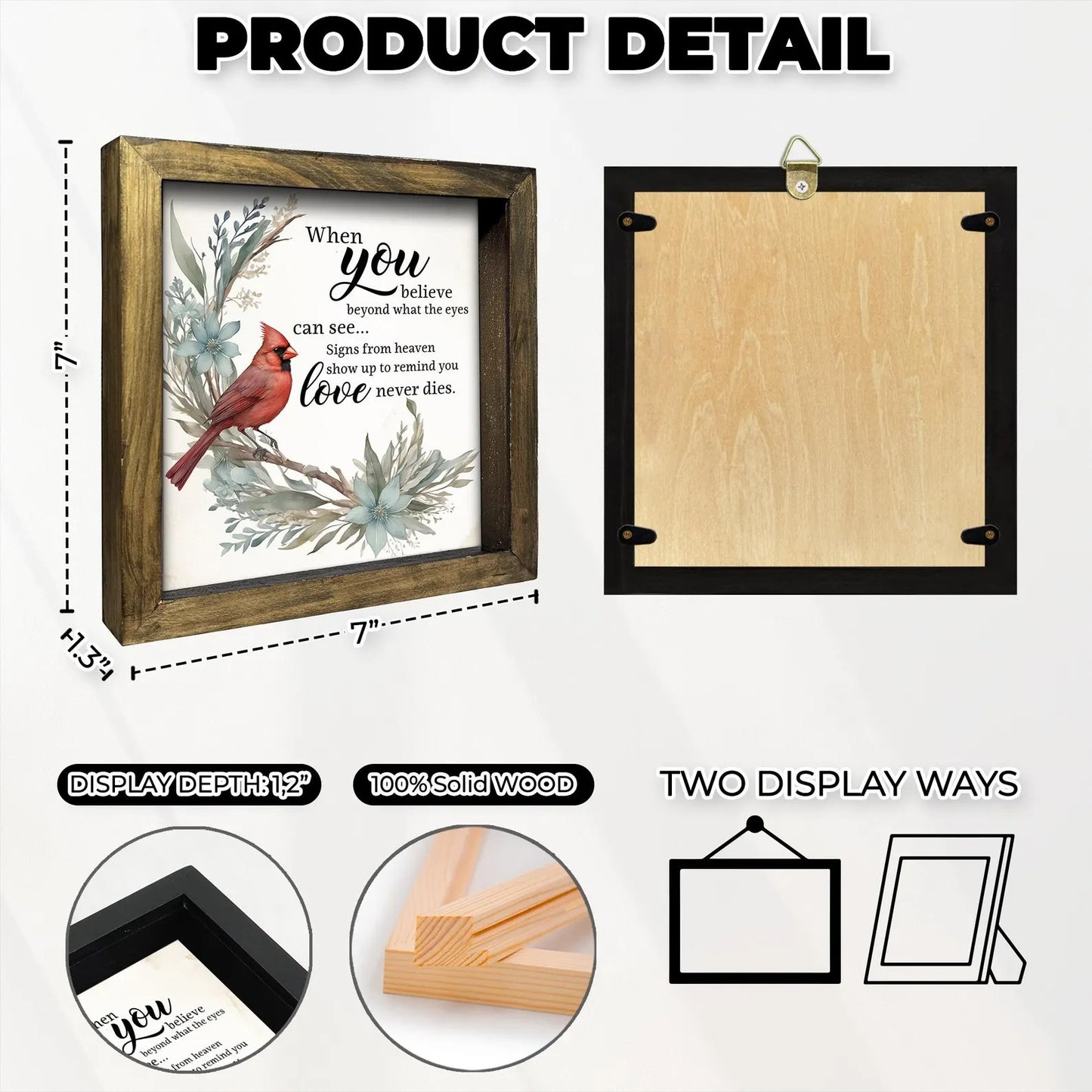 Netecom When You Believe Cardinal Sign Sympathy Memorial Gift | Red Cardinal Heaven Sign Loss of Loved One Condolence Gift Personalized Remembrance Gift