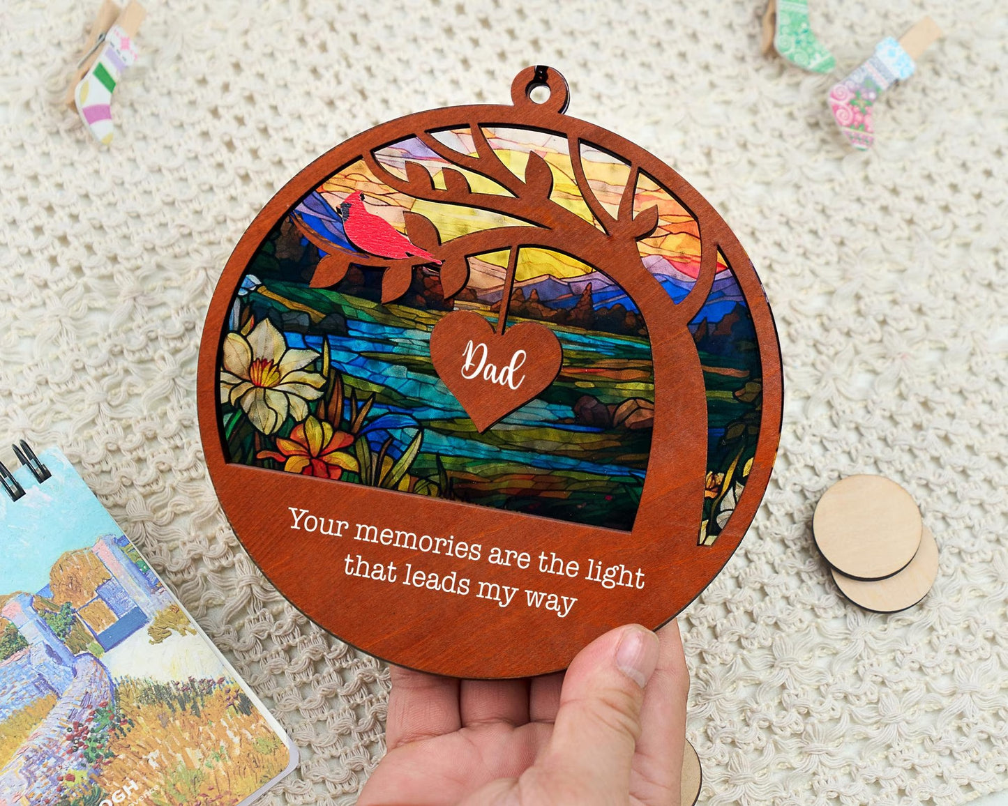Netecom Sympathy Suncatcher for Loss of Dad – Memorial Gift for Father in Heaven, Always in My Heart