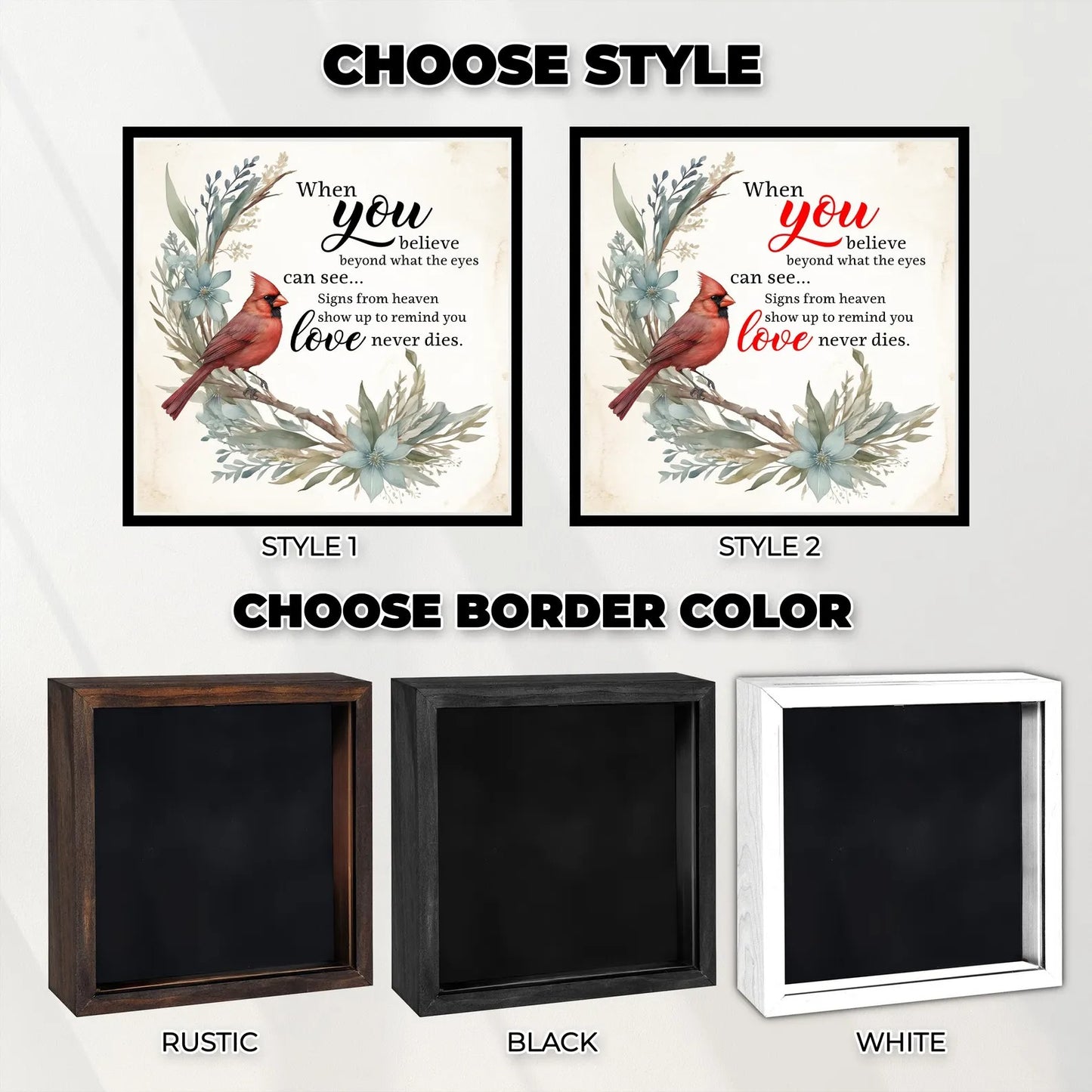 Netecom When You Believe Cardinal Sign Sympathy Memorial Gift | Red Cardinal Heaven Sign Loss of Loved One Condolence Gift Personalized Remembrance Gift