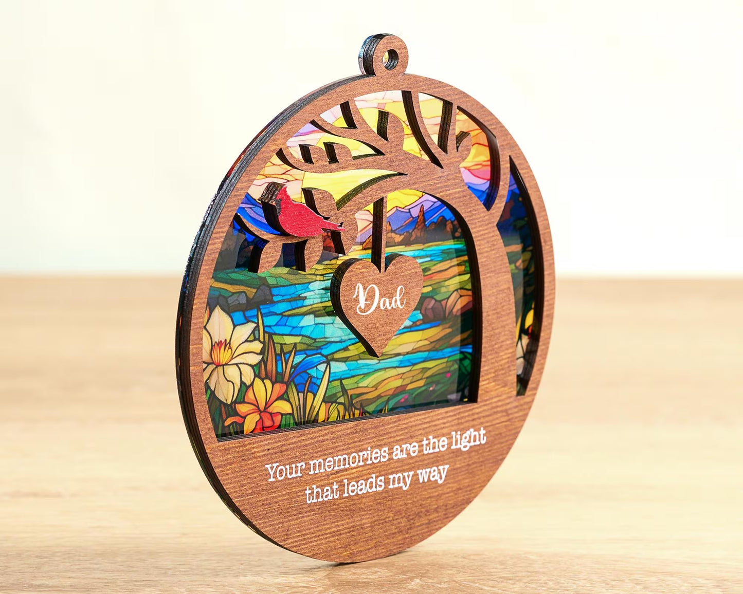 Netecom Sympathy Suncatcher for Loss of Dad – Memorial Gift for Father in Heaven, Always in My Heart