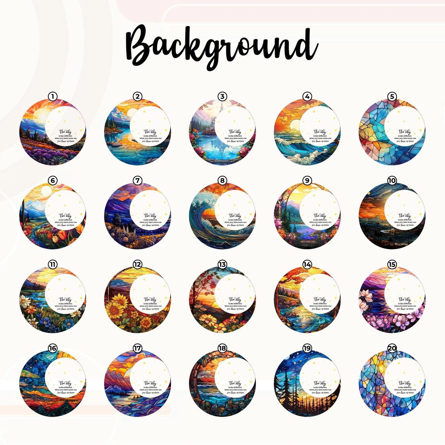 Netecom The Sky Looks Different Stained Glass Suncatcher – Memorial Sympathy Gift, Christmas in Heaven, Loss of Mom Dad