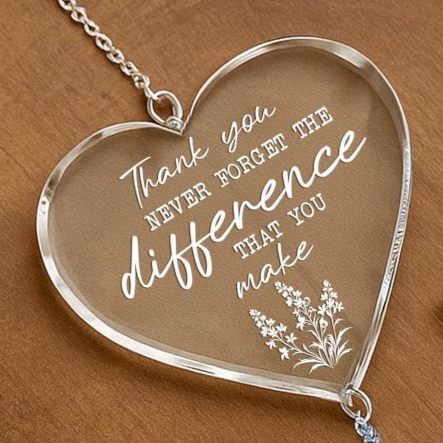 Netecom Personalized Thank You Crystal Suncatcher, Custom Appreciation Gift for Teacher, Coworker, Mentor, Retirement Ornament