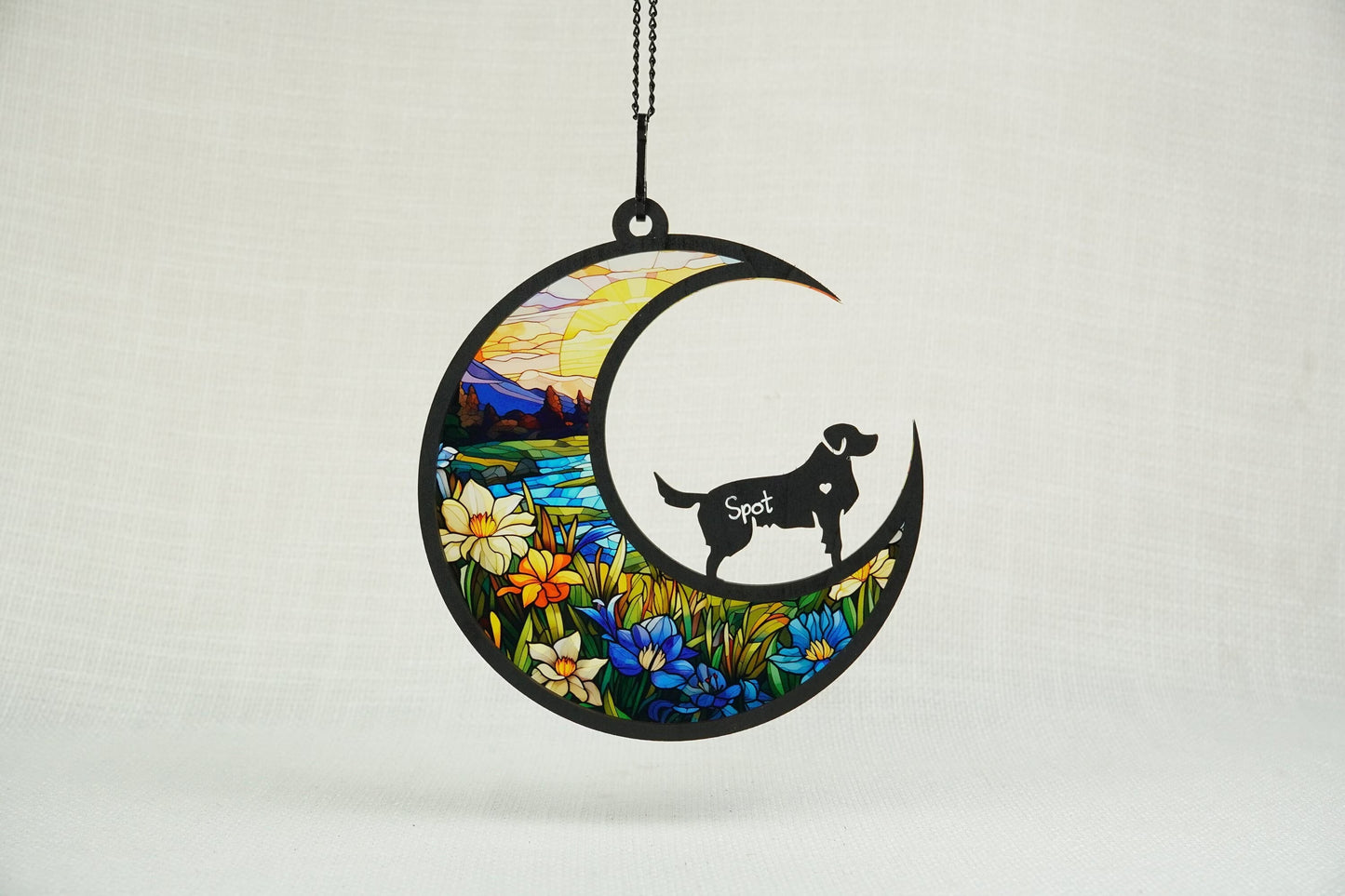 Netecom Golden Retriever Dog Memorial Suncatcher – Personalized Pet Loss Sympathy Gift, Dog Remembrance Ornament, Window Hanging