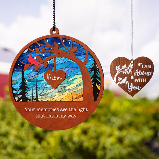 Netecom Mom Remembrance Suncatcher – Memorial Gift for Loss, Mother in Heaven Sympathy Ornament, Family Loss Keepsake, Mother-in-Law Memorial Gift