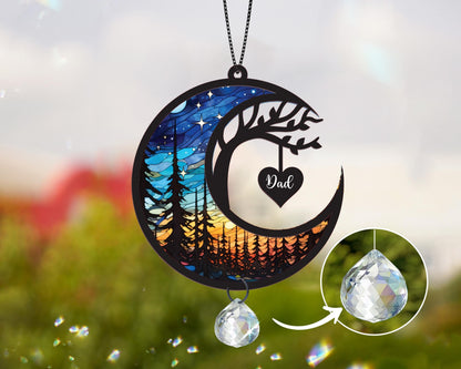 Netecom Loss of Family Crystal Suncatcher Personalized – Memorial Sympathy Gift for Loss of Dad, Father in Heaven, Remembrance Keepsake