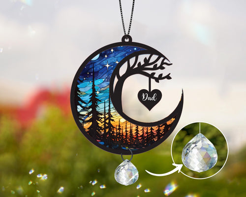 Netecom Loss of Family Crystal Suncatcher Personalized – Memorial Sympathy Gift for Loss of Dad, Father in Heaven, Remembrance Keepsake