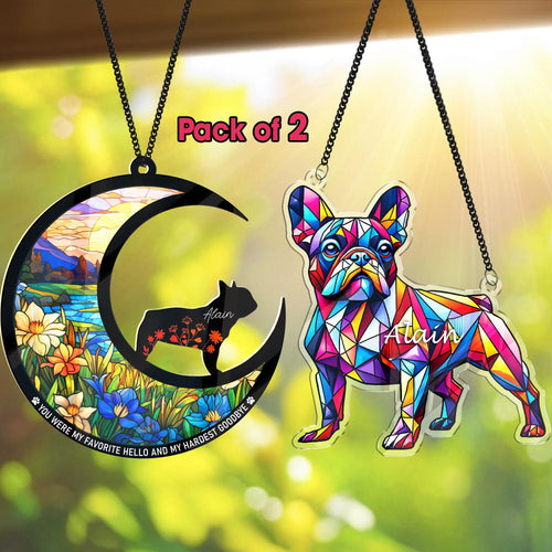 Netecom Combo 2 Doberman Pinschers Memorial Suncatchers – Loss of Pet Sympathy Gift, Dog Memorial Ornament, Pet Lovers Window Hanging
