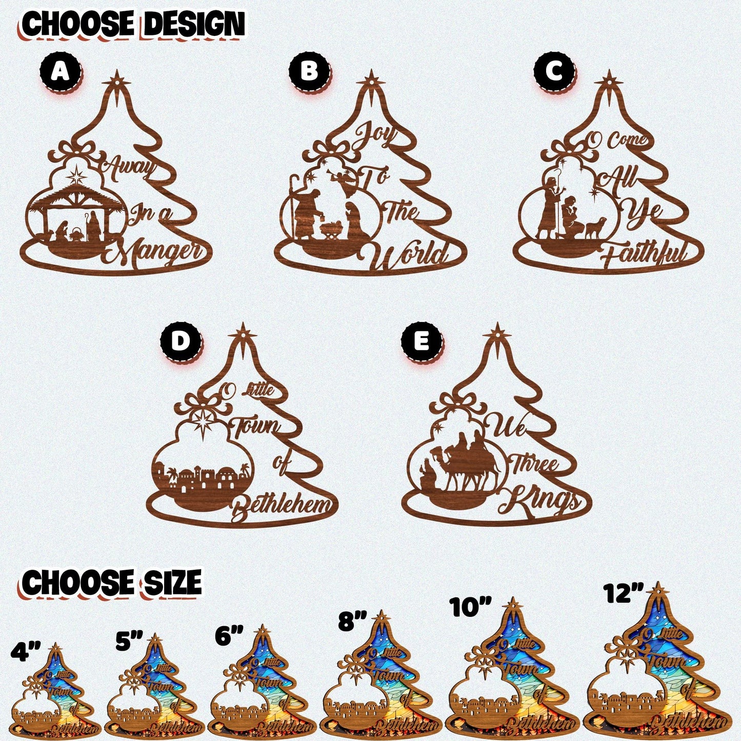 Netecom Nativity Scene Acrylic Suncatcher Ornament, Christian Christmas Decor, Holy Family Manger Gift, Religious Holiday Window Hanging