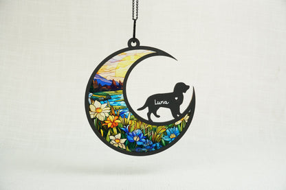 Netecom Custom Boykin Spaniel Memorial Suncatcher – Personalized Pet Loss Sympathy Gift, Dog Remembrance Ornament, Window Decor for Dog Lovers