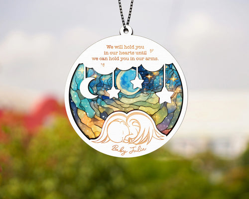 Netecom Personalized Memorial Suncatcher – Sympathy Gift for Loss of Mom Dad, In Loving Memory Keepsake, Bereavement Gift for Parents