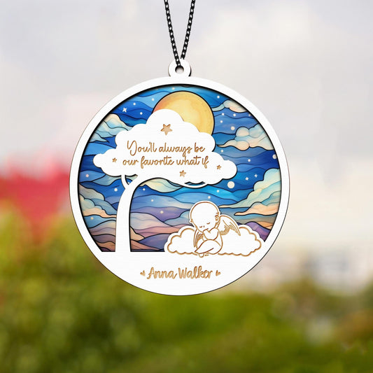 Netecom Personalized Angel Baby Memorial Suncatcher – Infant Loss Remembrance Gift, Miscarriage Keepsake, Baby Sympathy Window Hanging