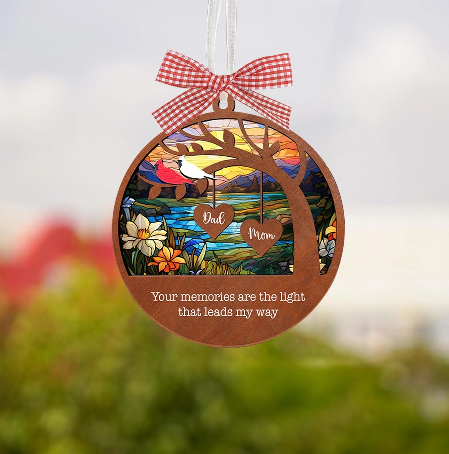 Netecom Cardinal Remembrance Suncatcher – Memorial Sympathy Gift for Loss of Mom, Mother’s Day Tribute
