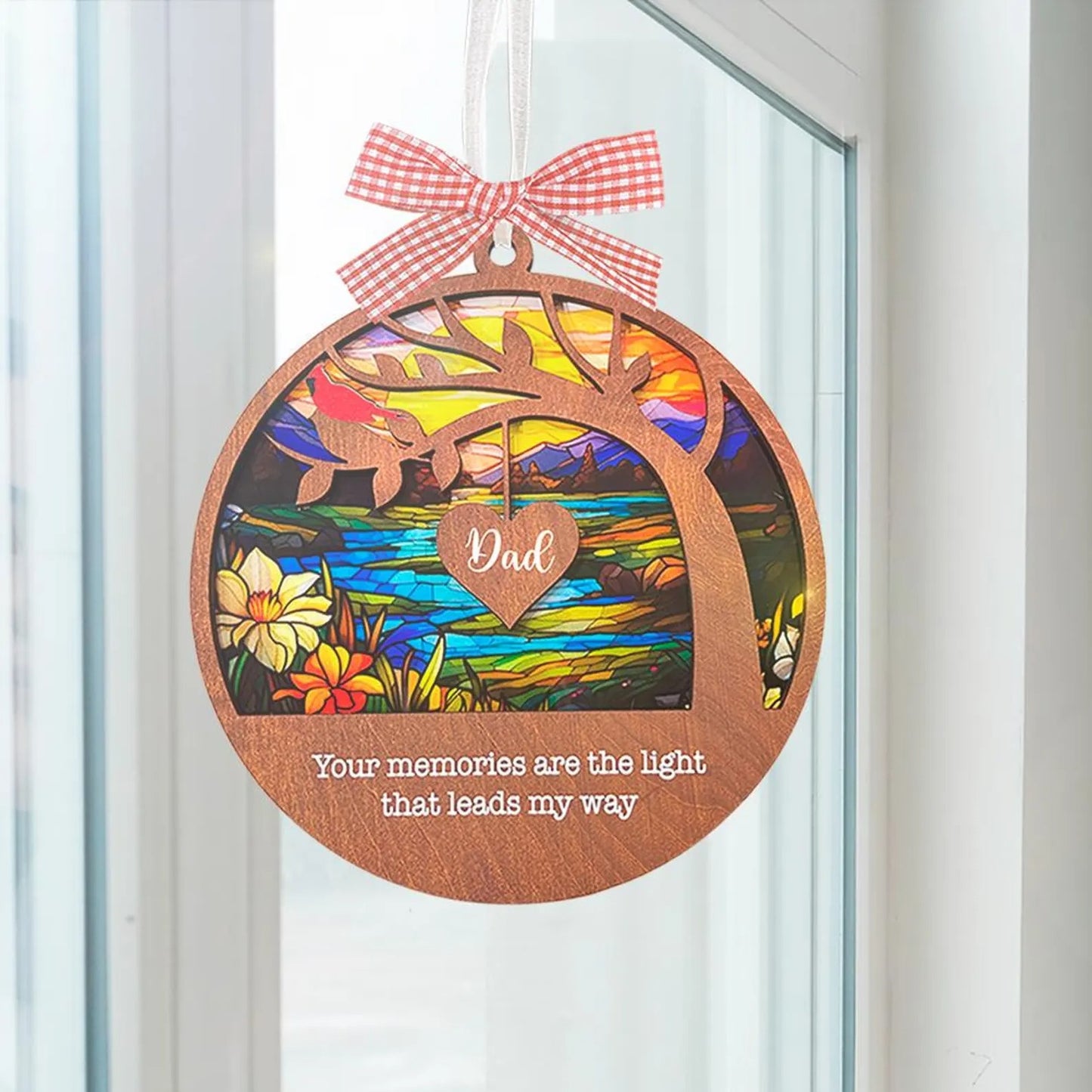 Netecom Cardinal Remembrance Suncatcher – Memorial Sympathy Gift for Loss of Mom, Mother’s Day Tribute