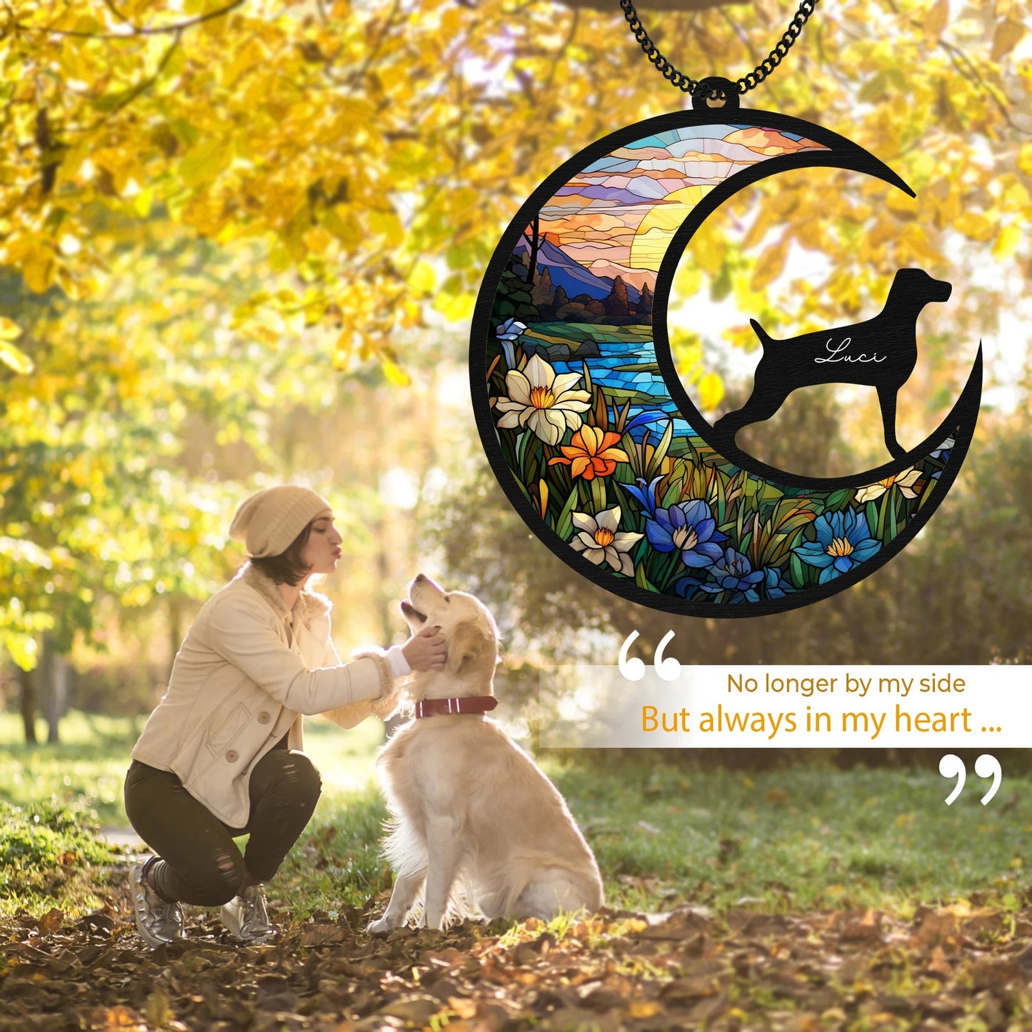 Netecom Custom Siberian Huskies Memorial Suncatcher, Sympathy Gift for Loss of Dog, Pet Passed Away Remembrance, Dog Mom Wall Hanging