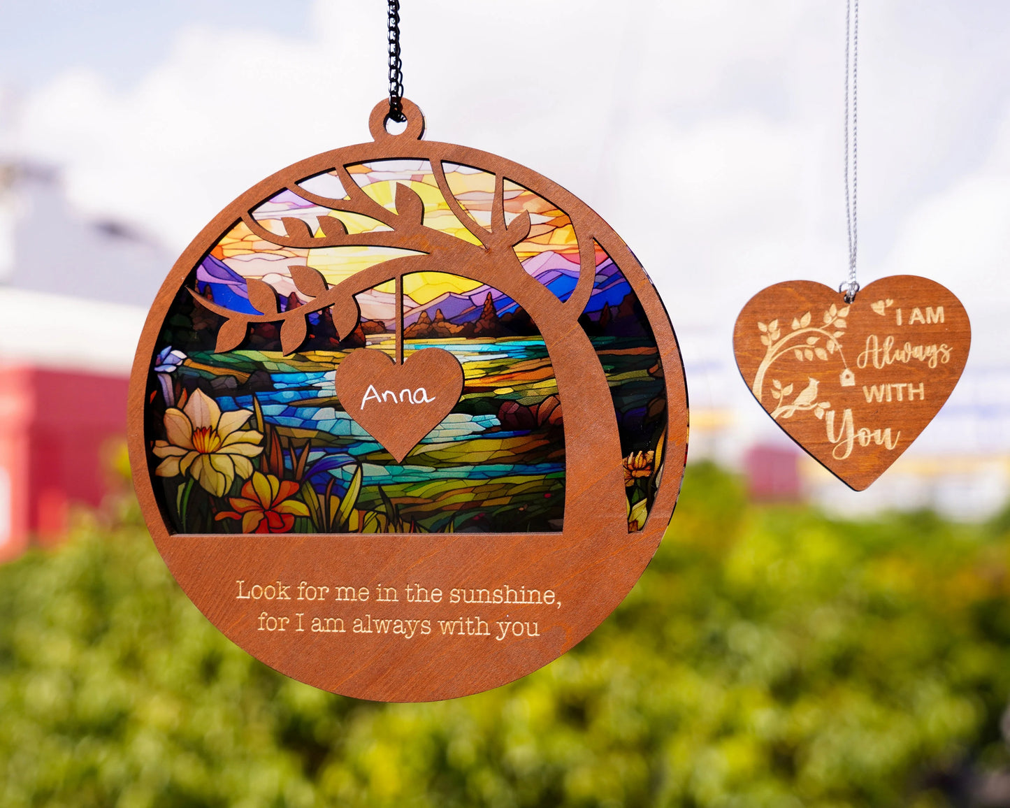 Netecom Personalized Memorial Suncatcher – Sympathy Window Ornament for Loss of Father, Family Bereavement Gift, Father in Heaven Remembrance