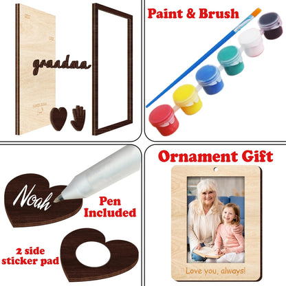 Netecom Mother's Day DIY Handprint Sign Gift for Grandma DIY Mother's Day Gifts Best Grandma Hands Down Personalized Grandmother Gift Unique Mother's Day Keepsake