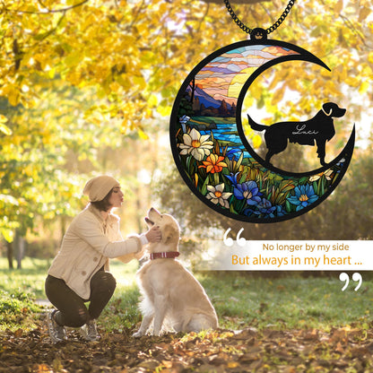 Netecom Personalized Dachshund Short Hair Memorial Suncatcher – Dog Loss Sympathy Gift, Dog Remembrance Ornament, Custom Dog Lovers Wall Hanging