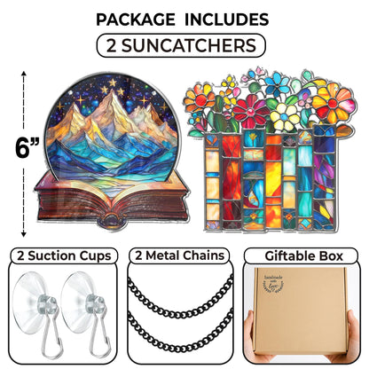 Netecom Birth Month Flower Suncatcher – Personalized Grandma’s Garden Gift, Mother’s Day Window Hanging, Home Decor for Grandma